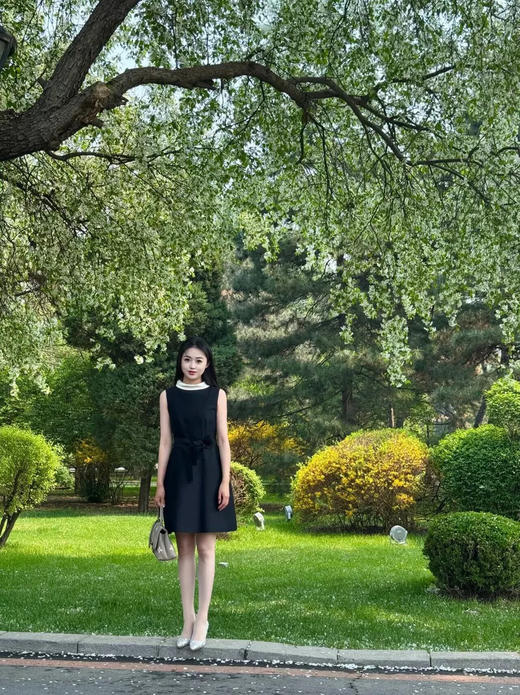 小礼服！柜上5K品质！2025赫本风撞色收腰高端丝毛连衣裙 显瘦礼服！ 商品图1