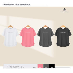 Martine Wester女款弹力丝光面料宽松圆领短袖T11325289