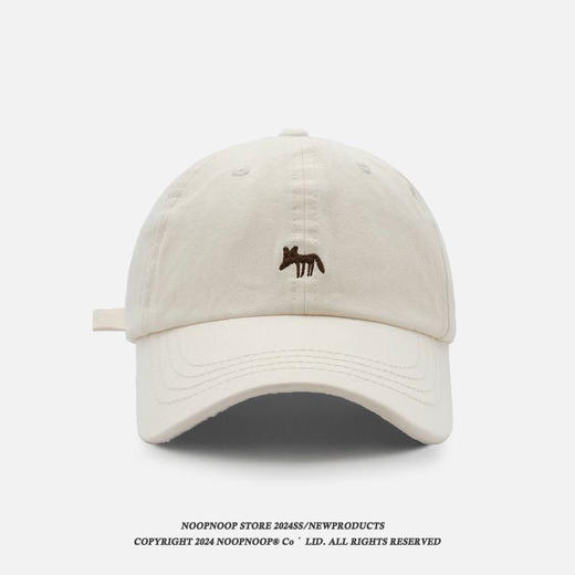 【男女宽檐显脸小遮阳鸭舌帽子】韩版刺绣狐狸棒球棉质帽子 商品图5