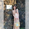 西遇碎花飞袖连衣裙女夏季新款系带收腰法式荷叶边v领长裙SS050990 商品缩略图2