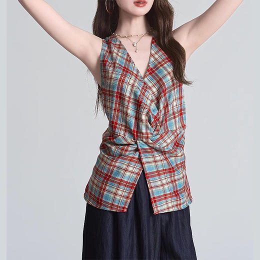 裁缝学苑AH19设计感无袖挂脖背心纸样女装绑带修身收腰上衣打版 商品图3