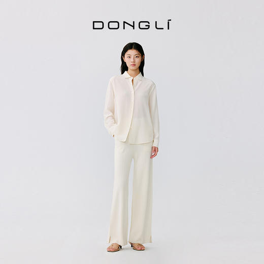 东黎 • 温柔的海风 雾感桑蚕丝女士翻领长袖女衬衫 5134 商品图3