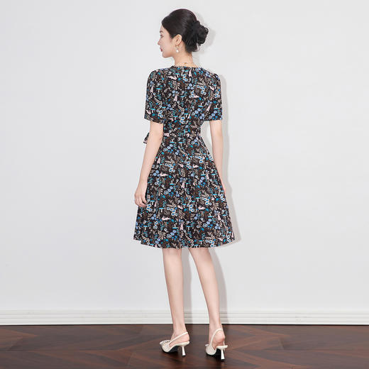 「高货wl」全新升级【铂金会员321/天猫429/差价108】(95945)洛诗琳优雅显瘦印花连衣裙2025夏季新款收腰气质大摆裙女 商品图1