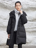 2025 秋冬黑色连帽长款羽绒服女 大口袋工装风加厚保暖过膝面包服 宽松休闲通勤防风御寒羽绒外套 商品缩略图0