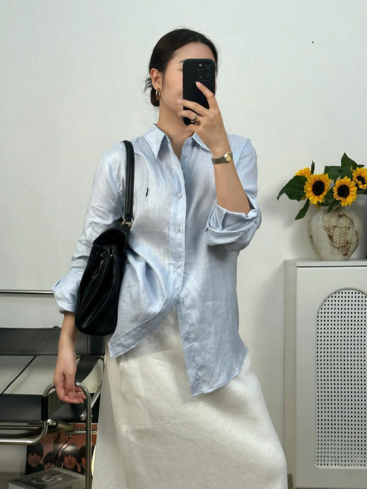 【高品质私服】【RL蓝色宽松亚麻衬衫】纯天然纤维，轻薄透气，穿着舒适有型，慵懒随性，自在无拘G1432-CC【无标出货 介意慎拍】 商品图6