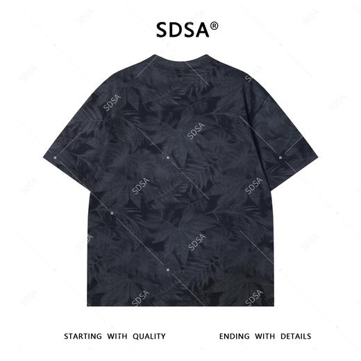 8662夏季高级感新款男士美式扎染树叶图案短袖T恤百搭时尚圆领上衣潮 商品图5