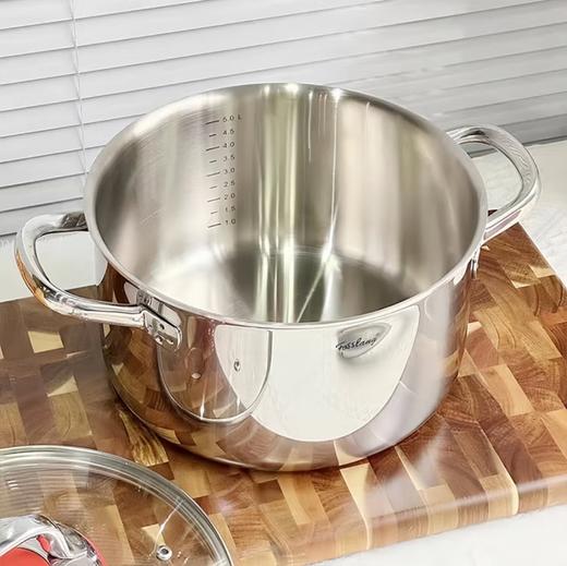 【德国24CM双层蒸锅】菲仕朗304不锈钢蒸锅蒸笼汤锅加深加厚炖锅18/10三层钢一体成型明火通用 蒸锅 1层 24cm 商品图3