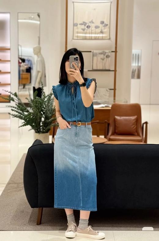 【高品质私服】【IC棉弹牛仔布无袖上衣+半裙】优质原料 弹性优异 舒适自如，优雅又独特的时尚风格G1439/G1454-CC【无标出货 介意慎拍】 商品图4