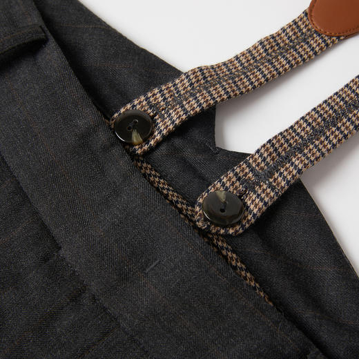 谜底休闲裤女2025秋季新品可拆卸原创印直筒宽松背带裤253MK1089 商品图3