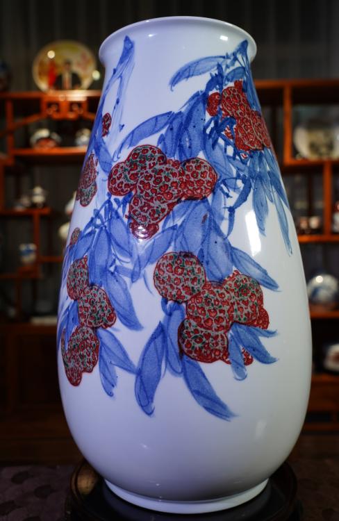 青花釉里红大吉大利赏瓶 商品图0