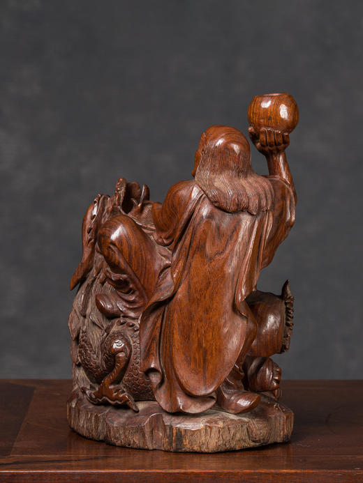 二十世纪	黄花梨木雕降龙伏虎罗汉摆件 商品图4