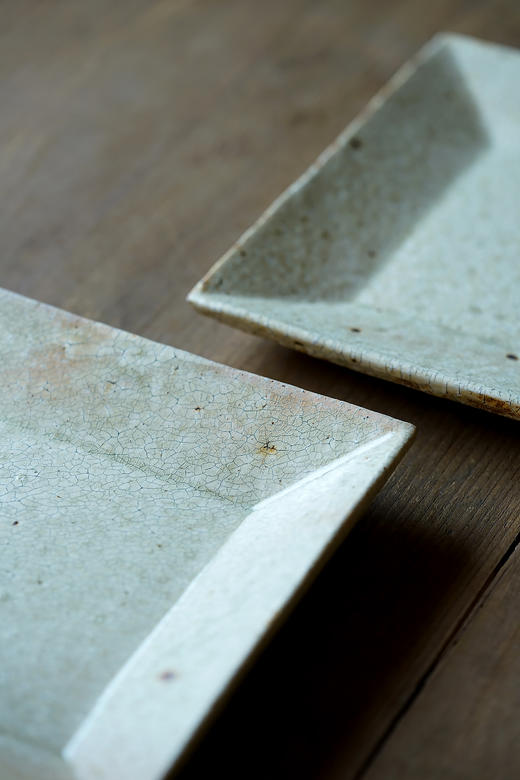 尾形笃27罅粉引｜四方皿 商品图1