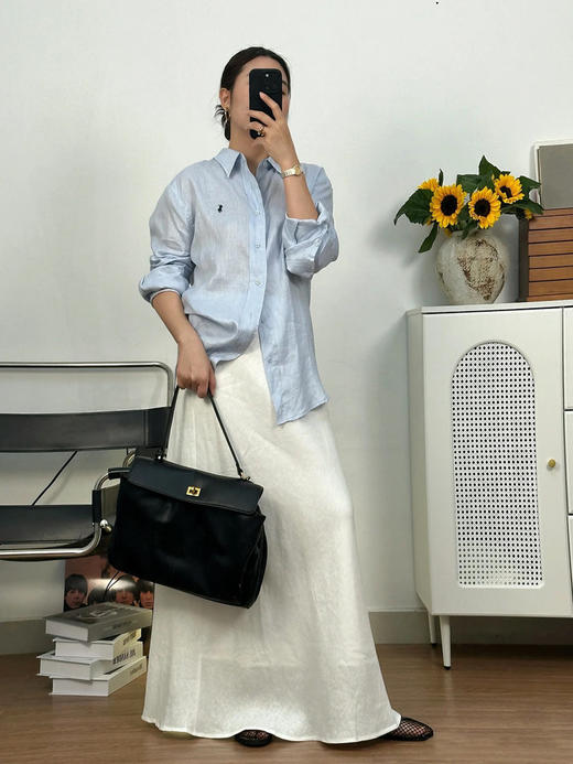 【高品质私服】【RL蓝色宽松亚麻衬衫】纯天然纤维，轻薄透气，穿着舒适有型，慵懒随性，自在无拘G1432-CC【无标出货 介意慎拍】 商品图4