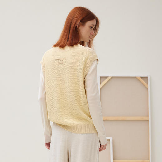 谜底套头针织衫马甲女2025秋季新品文艺风原创提花宽松253MZ1306 商品图2