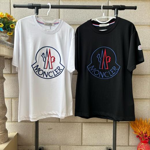 蒙口 2025年夏季两色新款刺绣大标英文字母刺绣刺绣情侣短袖 商品图0