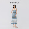东黎 • 温柔的海风 远洋航海家 桑蚕丝山羊绒女士精纺彩条连衣裙 5202 商品缩略图3