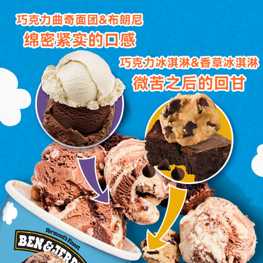 Ben&Jerry's本杰瑞巧克力布朗尼冰淇淋465mL进口香草焦糖桶装雪糕 商品图1