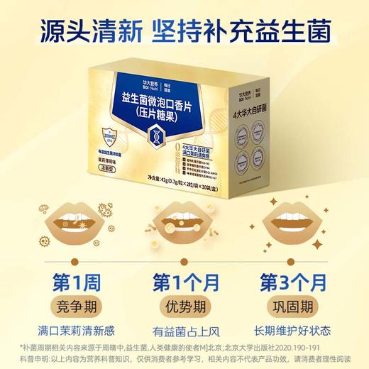 【新品-口腔益生菌】华大营养每日清晨口腔益生菌  微泡口香片（压片糖果） 商品图1