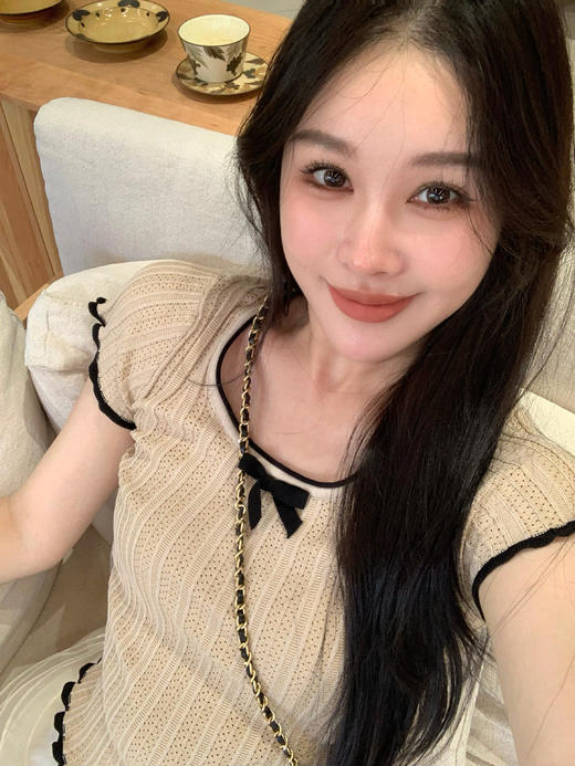 Read Nameless /焦糖蝴蝶结上衣+雪纺氛围感蛋糕裙裤 2025/6/21 商品图1