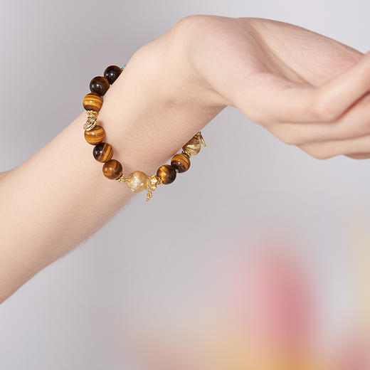 大英博物馆 巴斯特系列 猫爪生财福袋虎睛石手链 商品图2