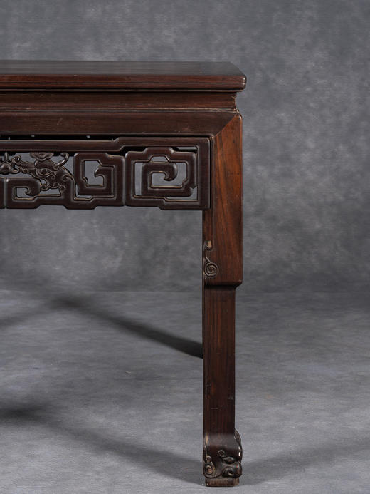 清	红木透雕夔龙纹八仙桌 商品图2