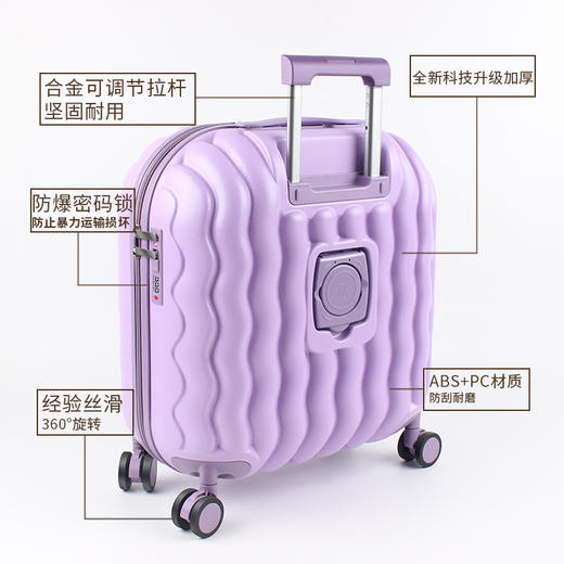 心选丨【顺丰包邮】云朵行李箱20寸小型登机箱24寸女生高颜值合金拉杆箱短途耐用防爆密码锁全新科技升级 商品图5