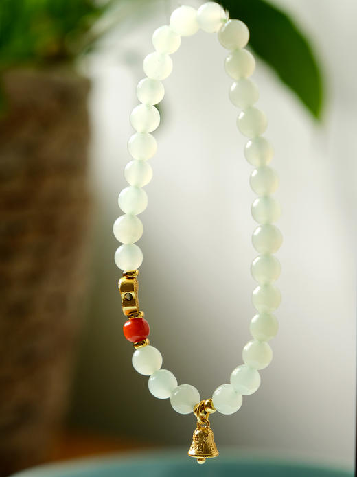 巧也【青鸾语】6mm碧玉晴水珠配南红手珠国风手串禅意风 商品图6