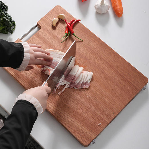 【非洲进口整木乌檀木砧板】加厚不易开裂 生熟分开 两面可用 可挂可立 收纳方便 商品图1