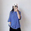 时尚休闲百搭显瘦短袖T恤女宽松洋气条纹打底衫 商品缩略图1
