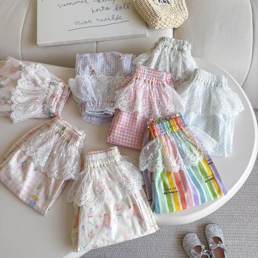 限时19.9包邮！【韩版设计时尚百搭，花边装饰超可爱！】女宝宝夏季韩版假两件花边卫裤 2025新款小女童洋气百搭时尚休闲潮-QQ 商品图3