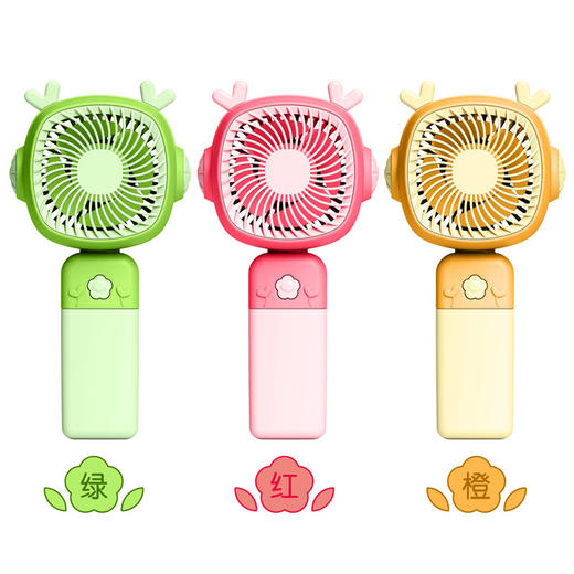 「小鹿迷彩风扇」2025新款LED三档萌趣卡通手持小风扇 居家日用送女友学生桌面电扇 商品图4