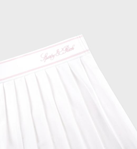 Sporty & Rich - Vendome Script Pleated Skirt - White - 女装 - 短裙 - 白色 商品图1
