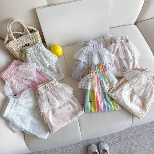 限时19.9包邮！【韩版设计时尚百搭，花边装饰超可爱！】女宝宝夏季韩版假两件花边卫裤 2025新款小女童洋气百搭时尚休闲潮-QQ 商品图4