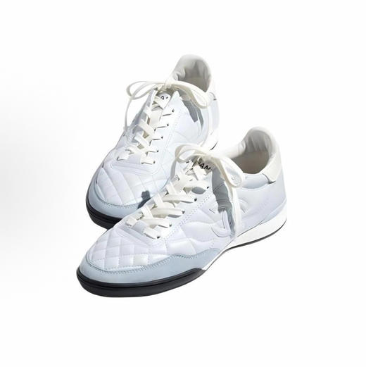 CHANE*香奶奶25S 小牛皮 圆头系带 德训鞋 薄底鞋 低帮 生活休闲鞋 女款 蓝色 商品图2