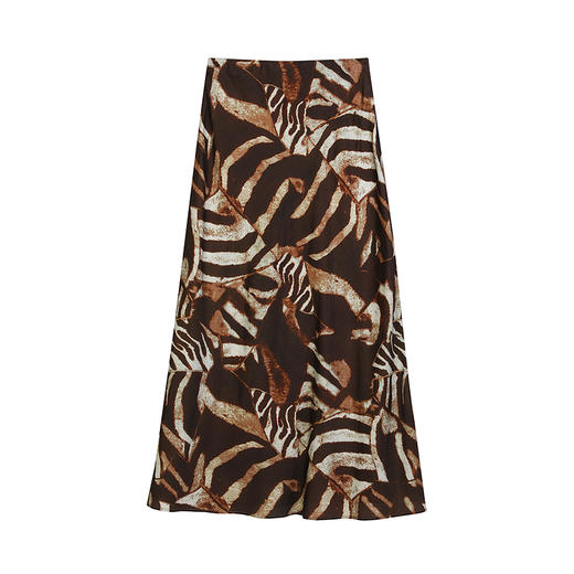 NEELLY纳俪商场同款夏新款斑纹印花半身裙女波西米亚风显瘦长裙N25045E01100 商品图3