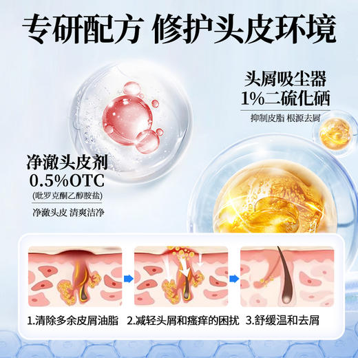 纯春堂1%二硫化硒洗发水控油去屑止痒毛囊清洁除螨清痘洗发露 400ml 商品图3