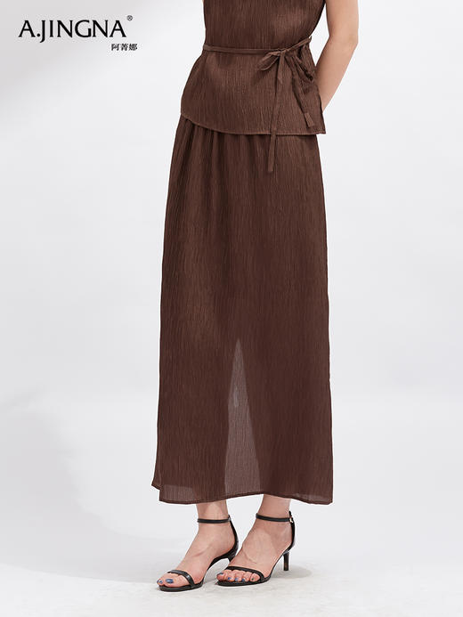 【轻盈透气】阿菁娜重磅真丝温柔气质半身裙F30X213010 商品图3