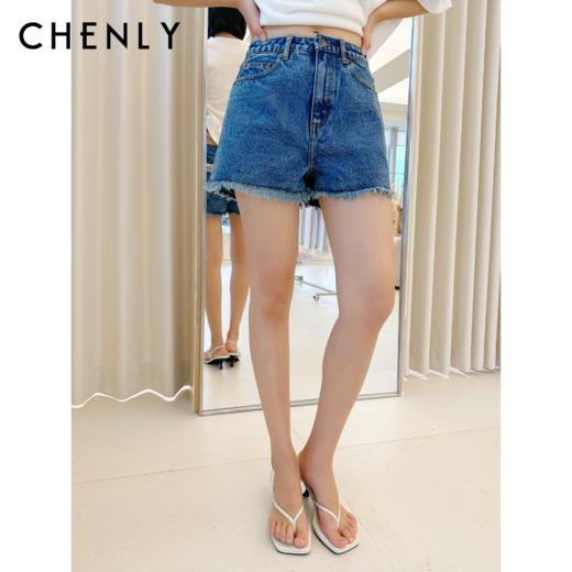 不退不换！尘衣｜25春夏做旧感长绒棉牛仔短裤 商品图0