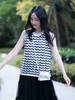 【和纸纱条纹背心】甄选和纸混纺纱线，质地轻盈，光泽柔和干爽的质感JZ2543-CC 商品缩略图3