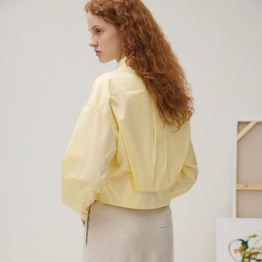 谜底衬衣长袖女2025秋季新品通勤立裁腰线花苞优雅衬衫253MC1040 商品图2