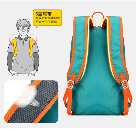 热卖！为旅行减负！能装很轻！汇奇宜 户外折叠男女同款双肩包 潮流运动登山 大容量背包 3色可选 商品图3