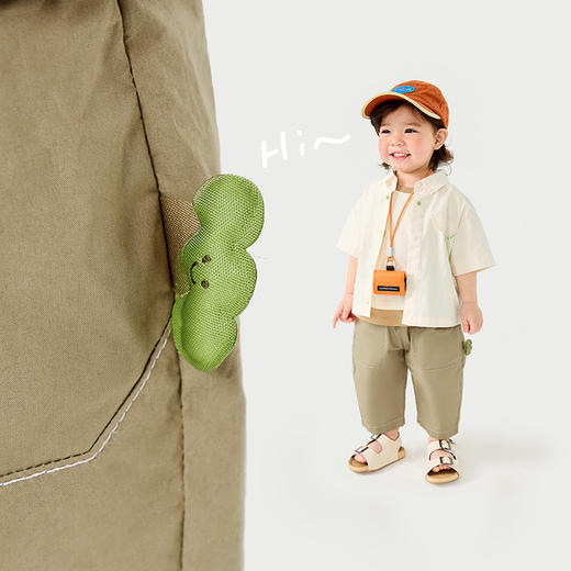 【纯棉】迷你巴拉茧型裤男童儿童柔软顺滑透气口袋九分裤新款 商品图4