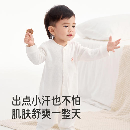 【商场同款】英氏新生儿衣服四季款婴儿连身衣长袖男宝女宝包屁衣 商品图3