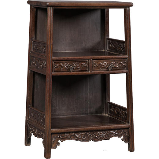 清	紫檀螭龙纹双层带屉架格 商品图5