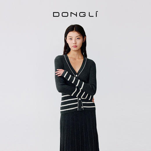 东黎 • 温柔的海风 第五航线 桑蚕丝山羊绒女士V领开衫 5200 商品图2