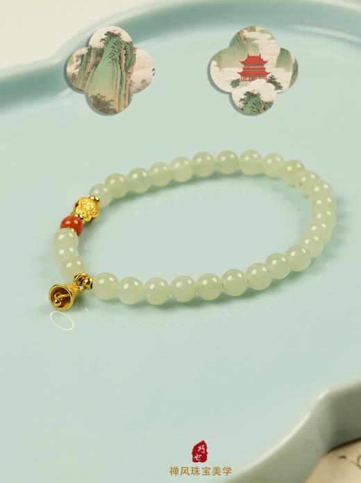 巧也【青鸾语】6mm碧玉晴水珠配南红手珠国风手串禅意风 商品图8