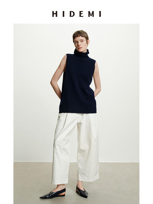 HIDEMI复合立体感廓形压褶微茧型西装裤阔腿裤九分裤 商品图4