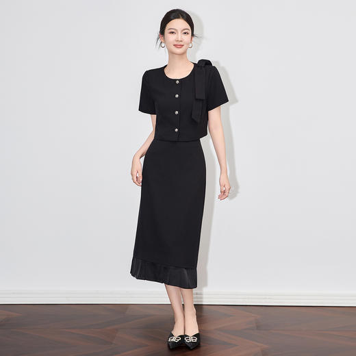 「高货wl」全新升级【铂金会员404/天猫539/差价135】(99223)洛诗琳2025夏季法式小香风上衣包臀直筒半身裙两件套女 商品图1