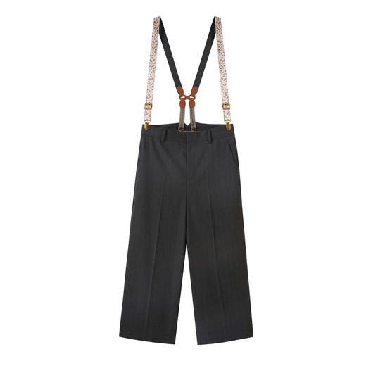 谜底休闲裤女2025秋季新品可拆卸原创印直筒宽松背带裤253MK1089 商品图4