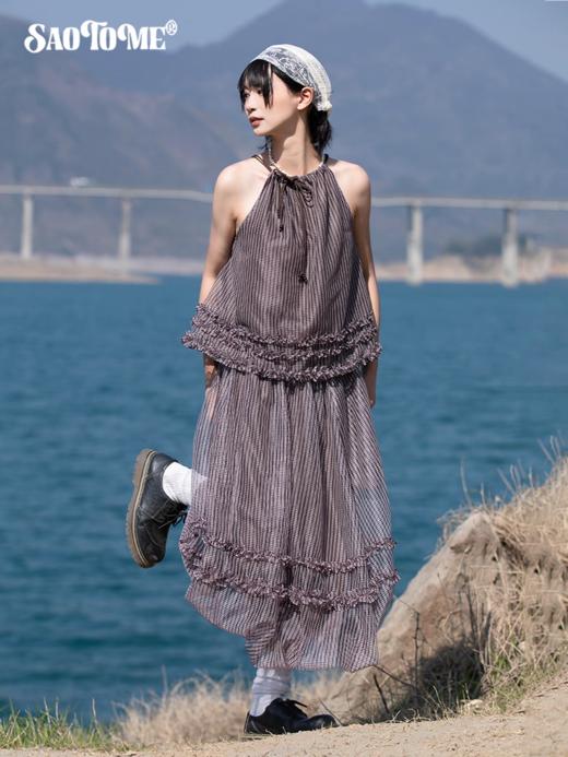 早乙女惠子saotome/STMQZ252299/木耳边网格花苞纱裙 商品图2